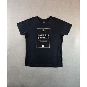 Barbell Brigade T-Shirt Mens L‎ Black Dominate Humbly Graphic Gym Tee USA Made